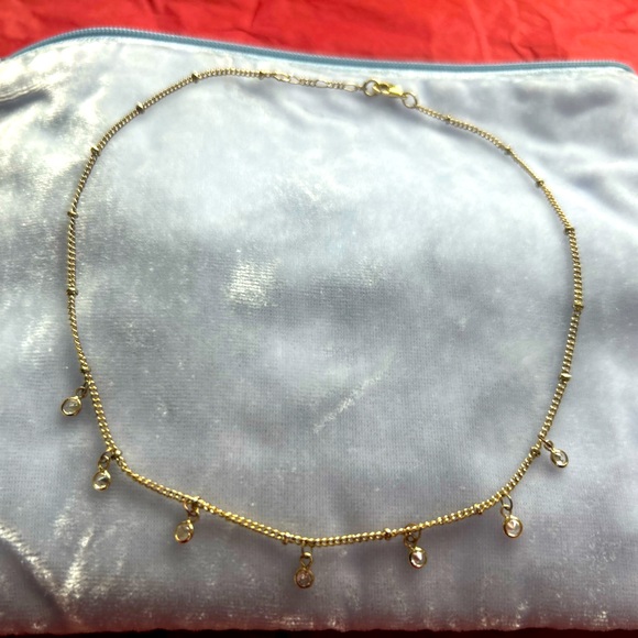 Gold plated necklace with crystals - Picture 4 of 5